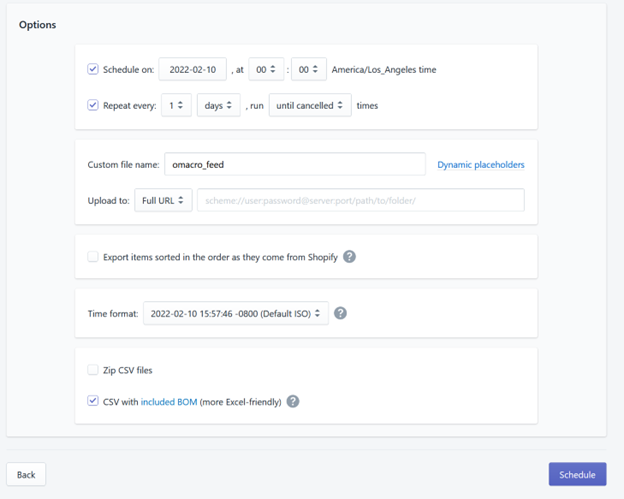 Matrixify Google Shopping export options