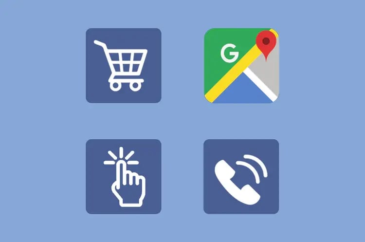 Engagement options including store links, directions and click-to-call.